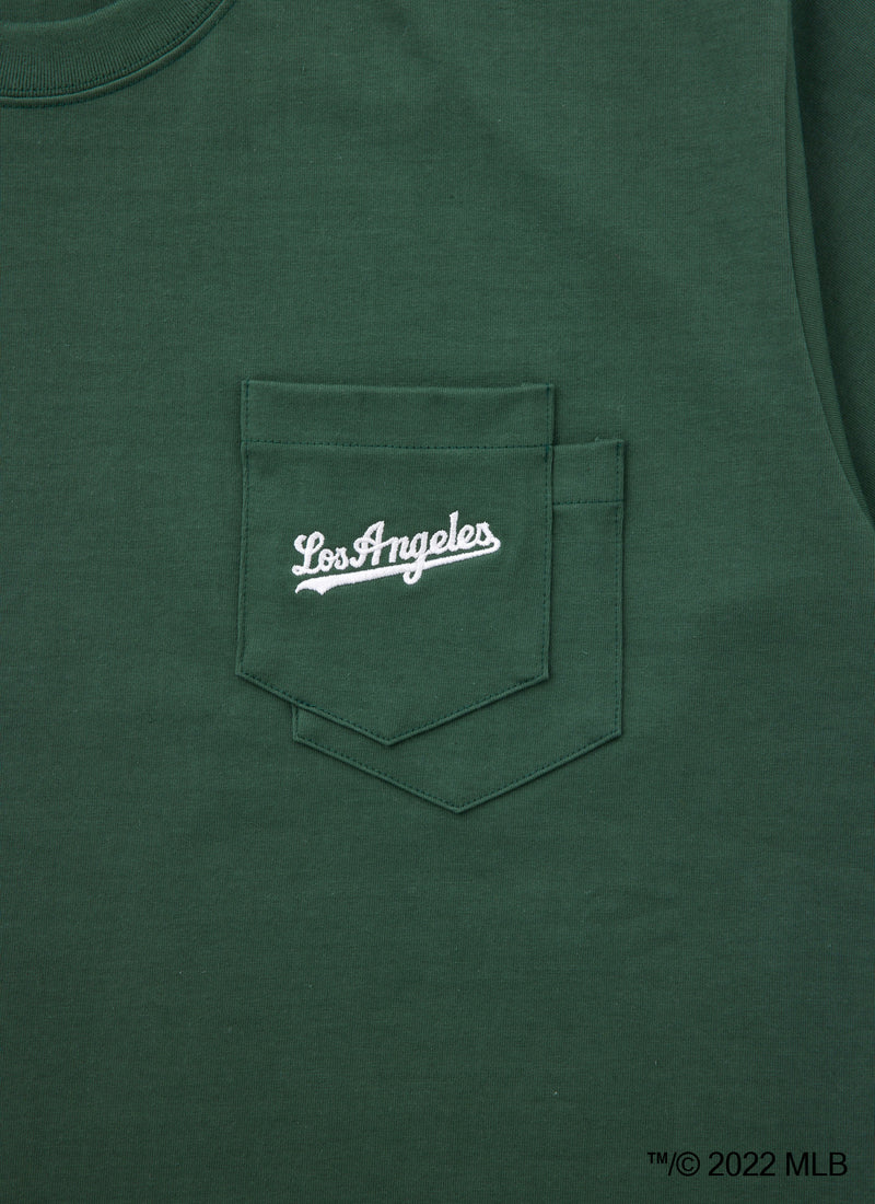 ALWAYS OUT OF STOCK × Los Angeles Dodgers  DOUBLE POCKET SUPIMA COTTON TEE - GREEN