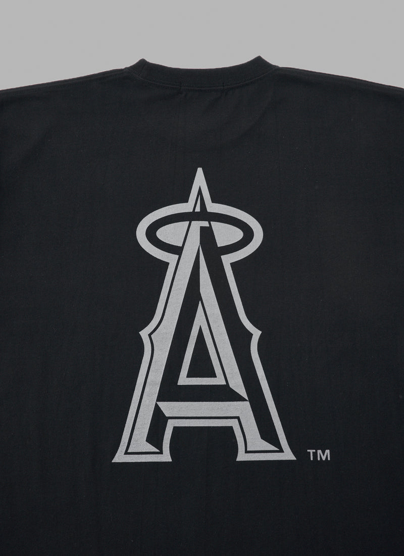 ALWAYS OUT OF STOCK × Los Angeles Angels   REFLECTIVE ANGELS LOGO TEE - BLACK