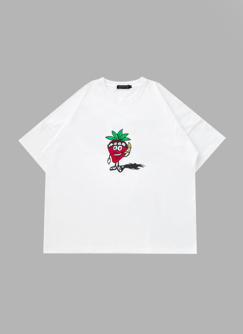 ALWAYS OUT OF STRAWBERRY TEE-WHITE