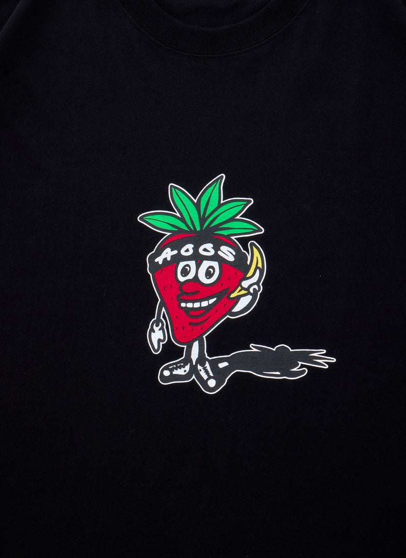 ALWAYS OUT OF STRAWBERRY TEE-BLACK