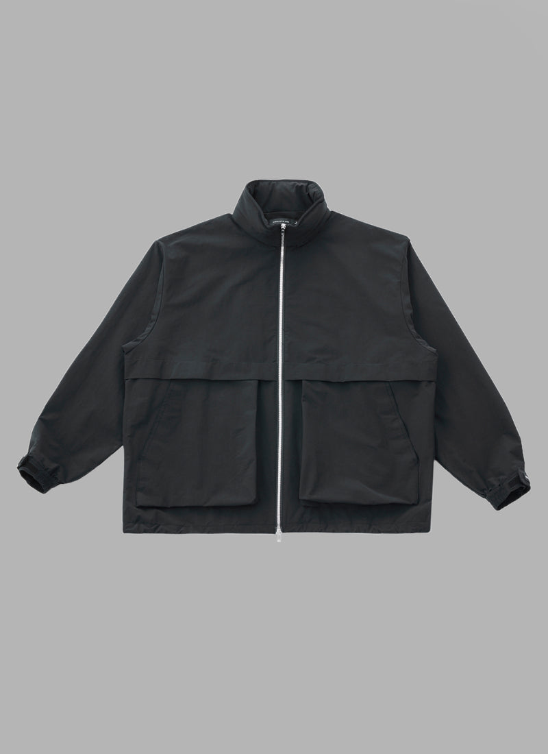 HIGH STAND COLLAR ZIP-UP SHELL JACKET