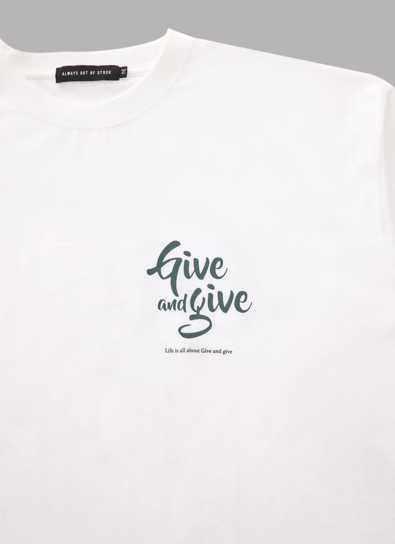 GIVE&GIVE L/S TEE - WHITE