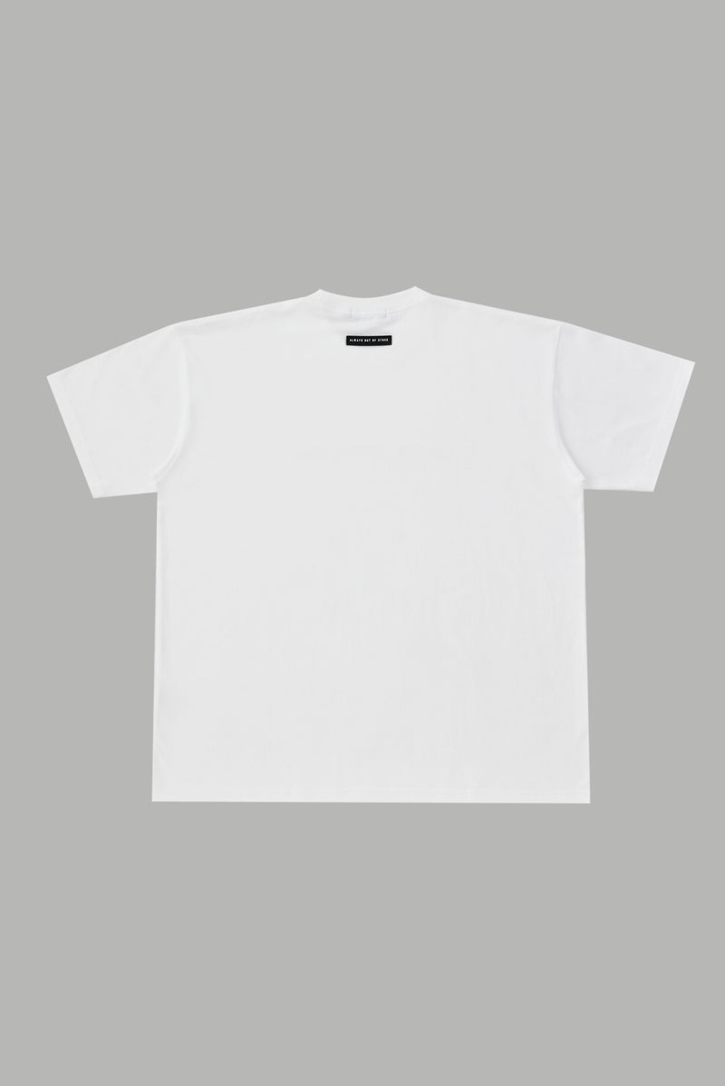EMBROIDERY OLD ENGLISH TEE-WHITE
