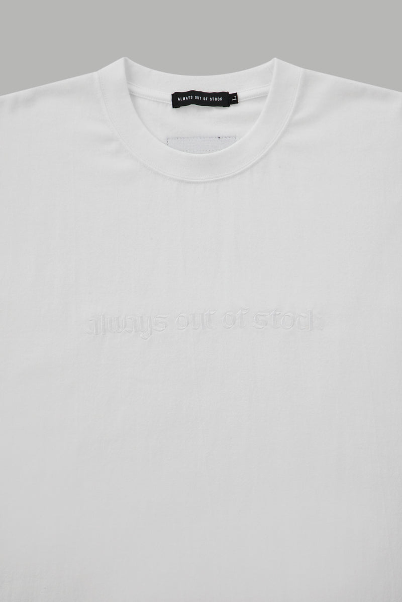EMBROIDERY OLD ENGLISH TEE-WHITE