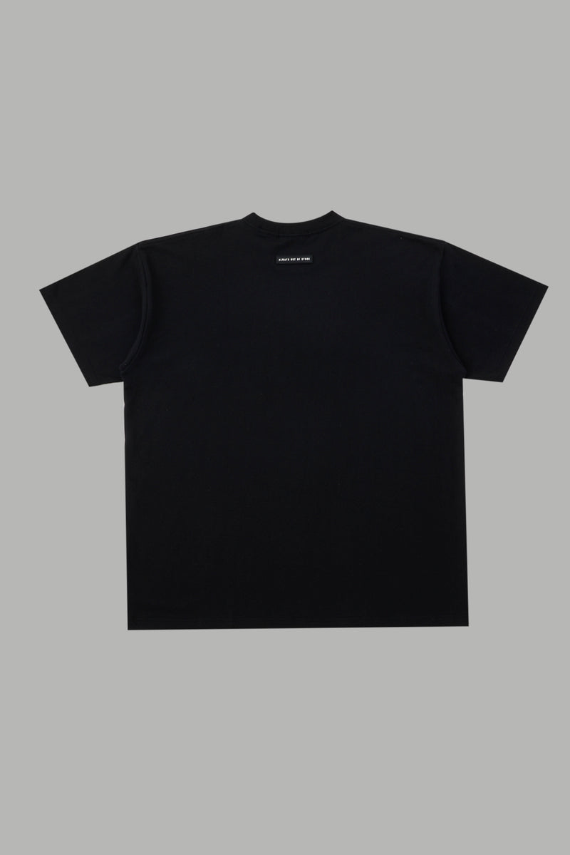 EMBROIDERY OLD ENGLISH TEE-BLACK