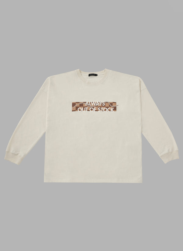ALWAYS OUT OF STOCK × CLUB HARIE SHOELACE L/S TEE-BEIGE