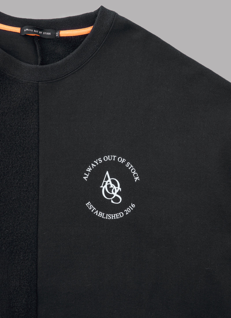 SWITCHED NOSTALGIC THICK CREW NECK - BLACK – ALWAYS OUT OF STOCK