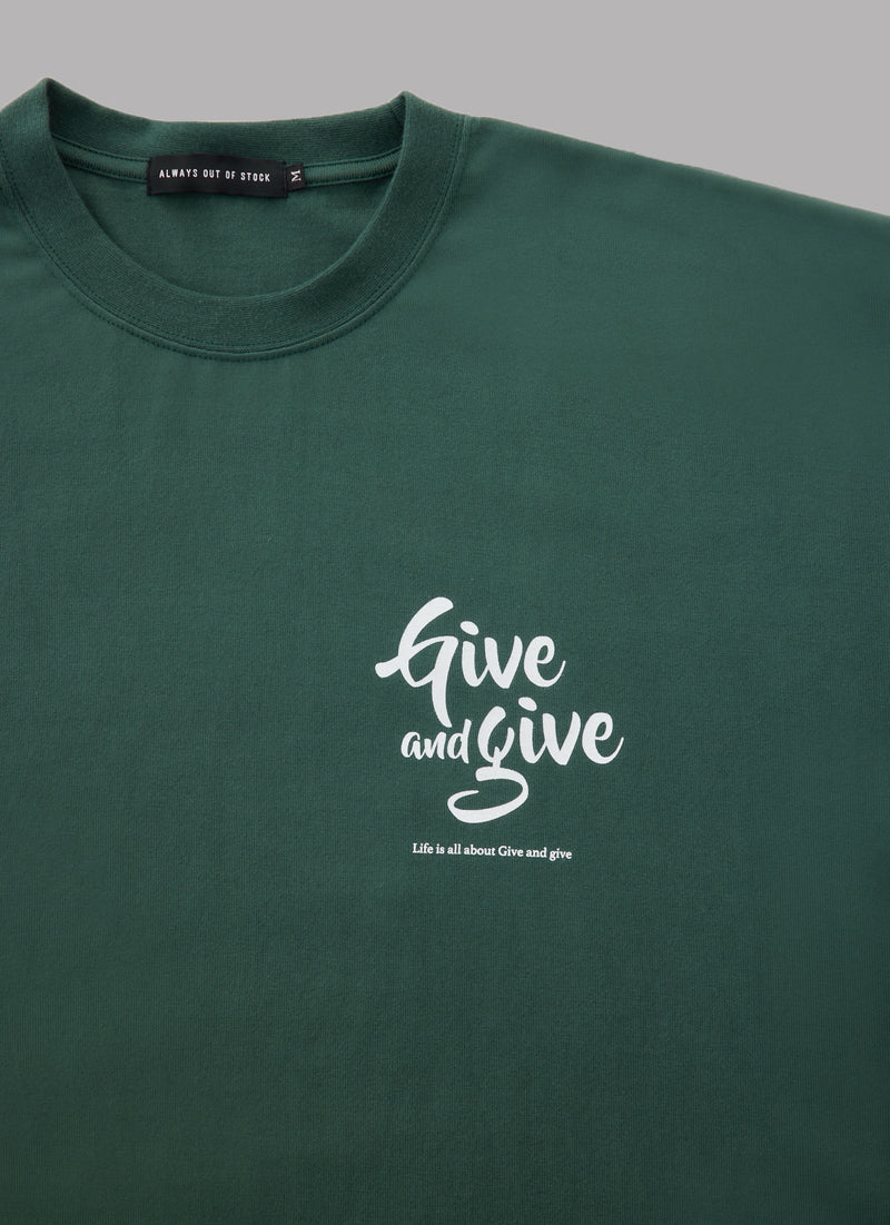 GIVE&GIVE L/S TEE - GREEN