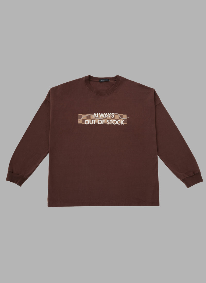 ALWAYS OUT OF STOCK × CLUB HARIE SHOELACE L/S TEE-BROWN