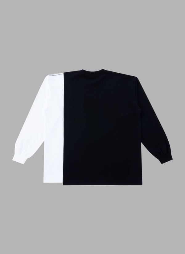 SWITCHED L/S TEE-BLACK/WHITE