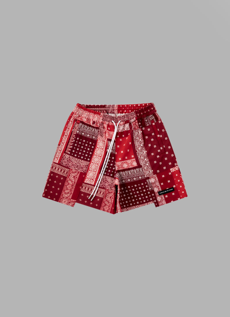 SWITCHED MULTI PAISLEY SHORTS-RED