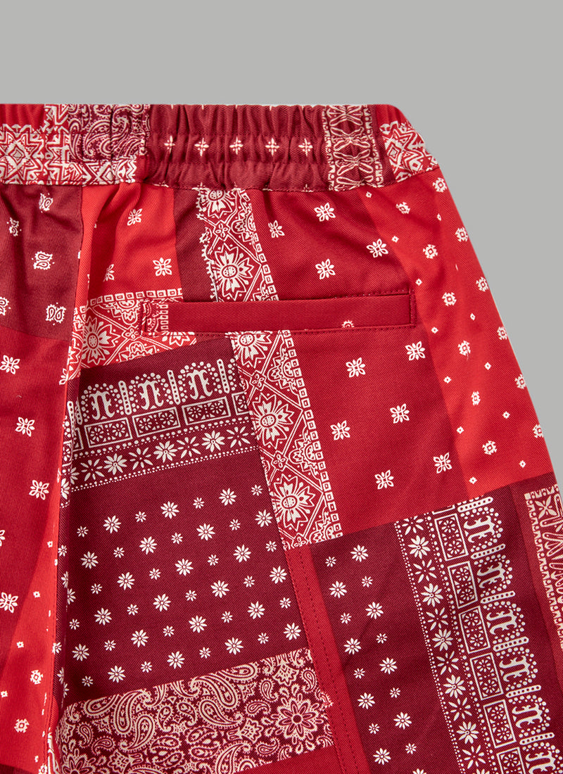 SWITCHED MULTI PAISLEY SHORTS-RED