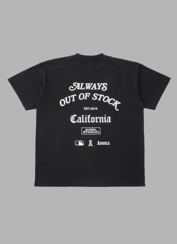 ALWAYS OUT OF STOCK × Los Angeles Angels  STADIUM LOGO TEE - BLACK