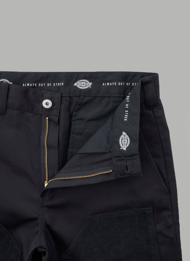 ALWAYS OUT OF STOCK × DICKIES CORDUROY DOUBLE KNEE WORK PANTS - BLACK(BK)