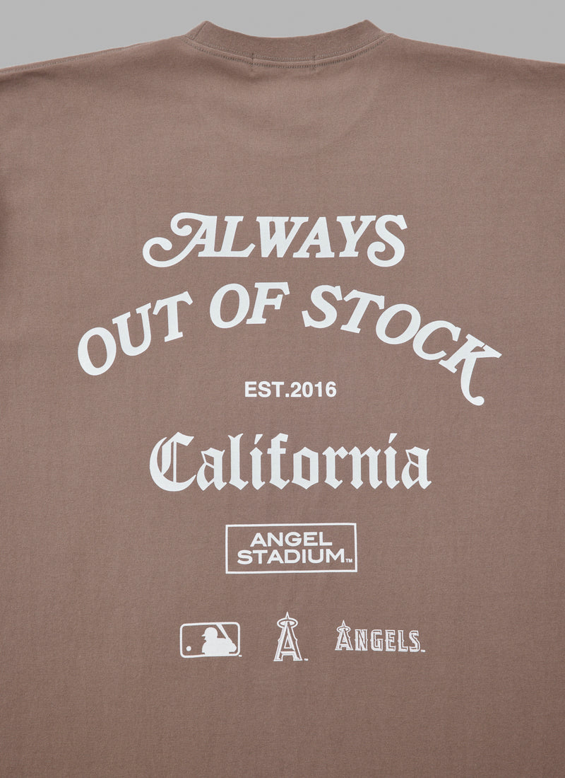 ALWAYS OUT OF STOCK × Los Angeles Angels  STADIUM LOGO TEE - GREIGE