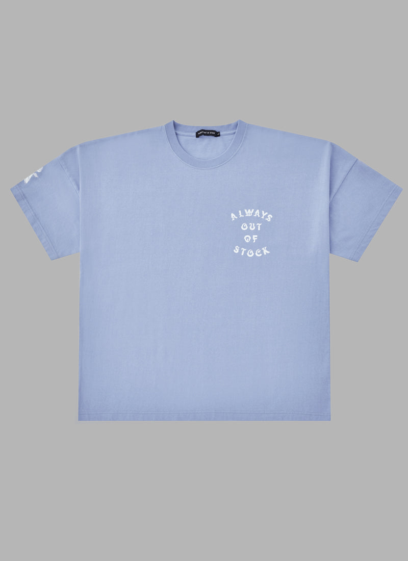 SWITCHED FONT TEE - DUSTY BLUE
