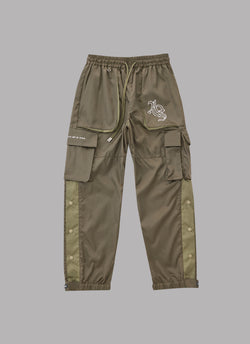 REFINED TRACK SHELL PANTS  - GREEN/OLIVE