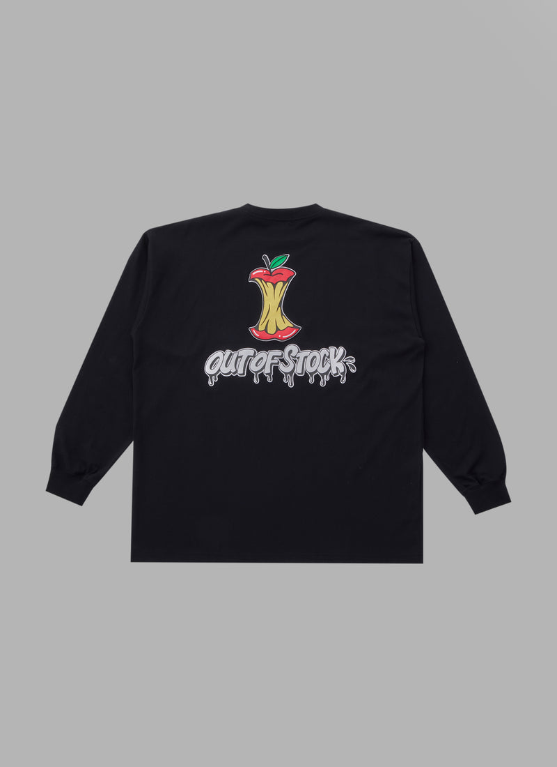 APPLE OUT OF STOCK L/S TEE-BLACK
