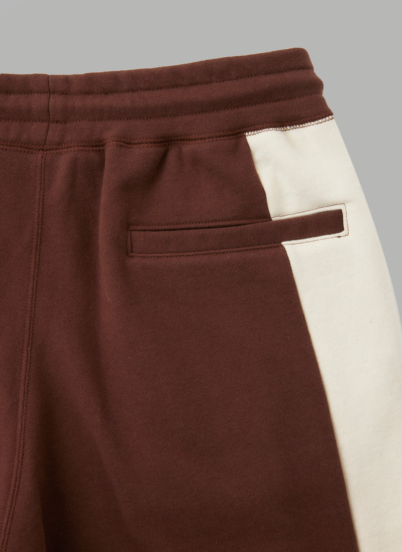 SWITCHED SWEAT SHORTS-BROWN / BEIGE