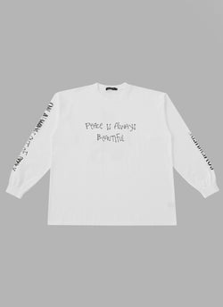 PEACEFUL L/S TEE-WHITE