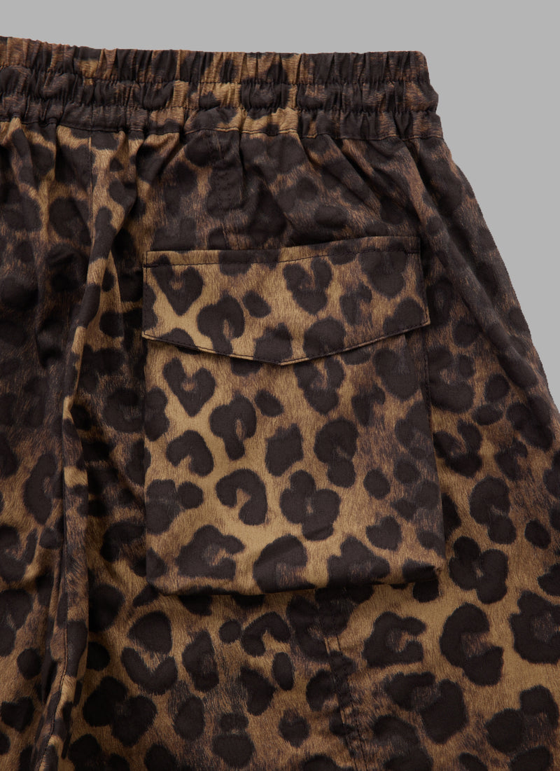 SWITCHED LEOPARD SHORTS  - BROWN