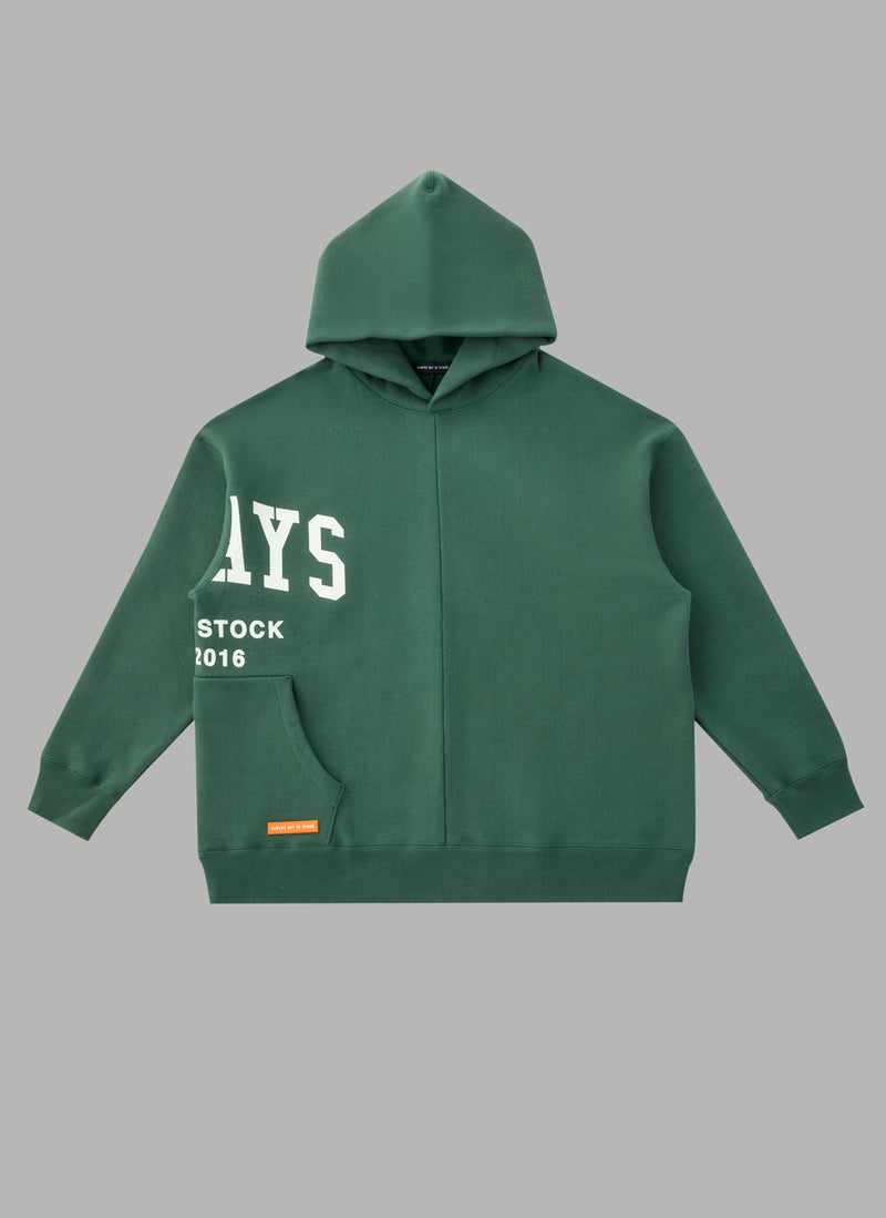 SIDE DESIGN THICK HOODIE - GREEN