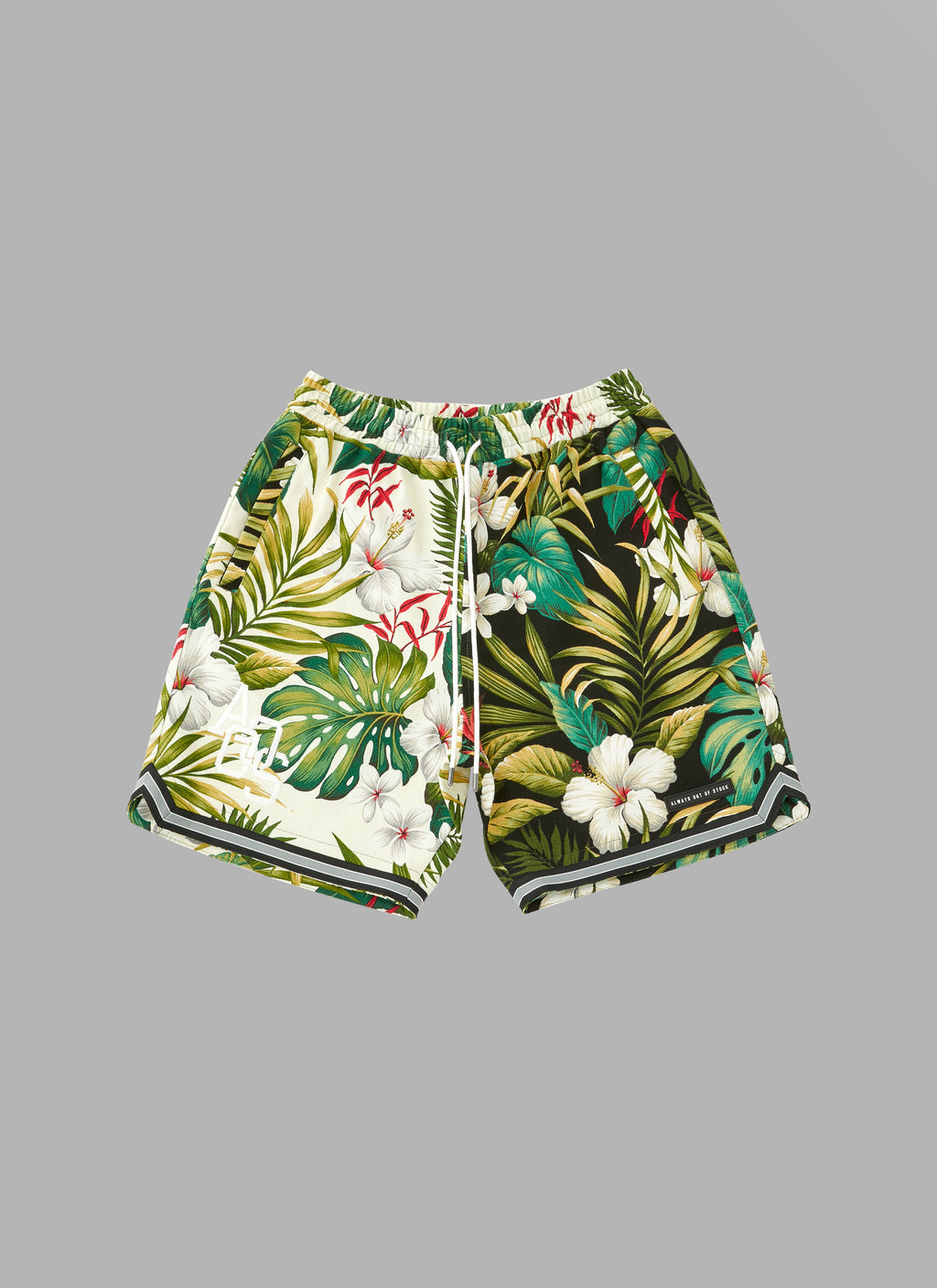 HAWAIIAN BASKET SHORTS-WHITE