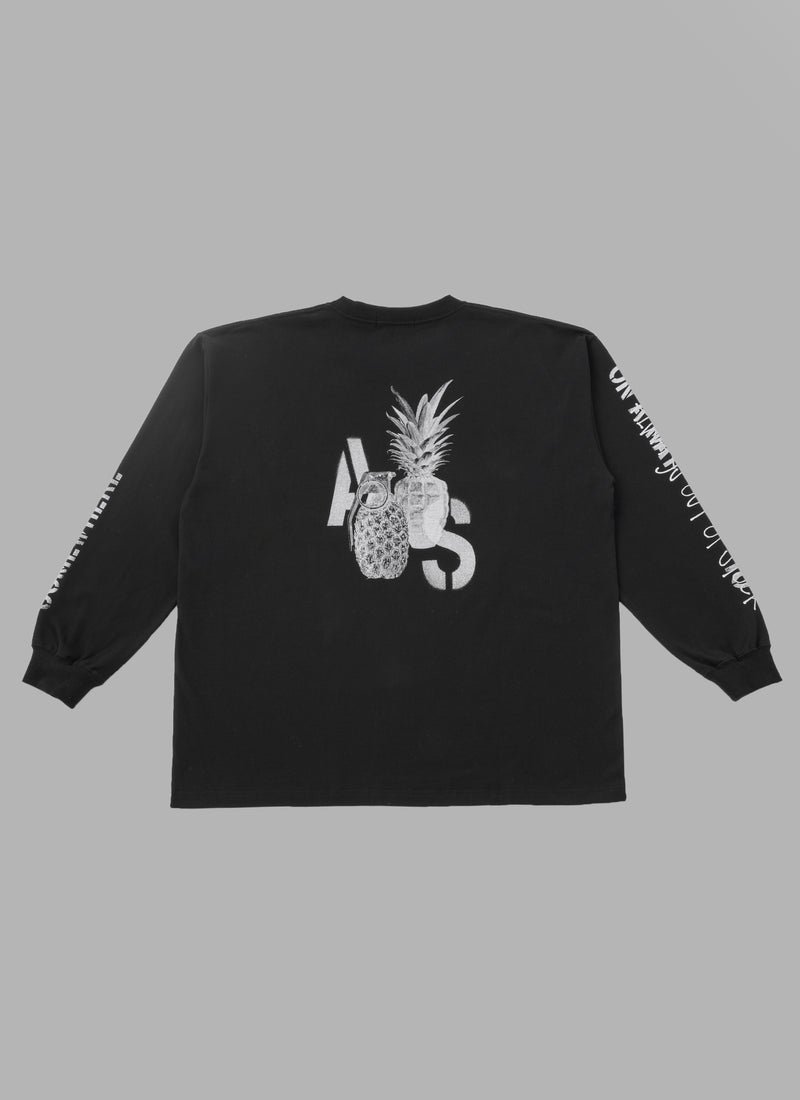 PEACEFUL L/S TEE-BLACK