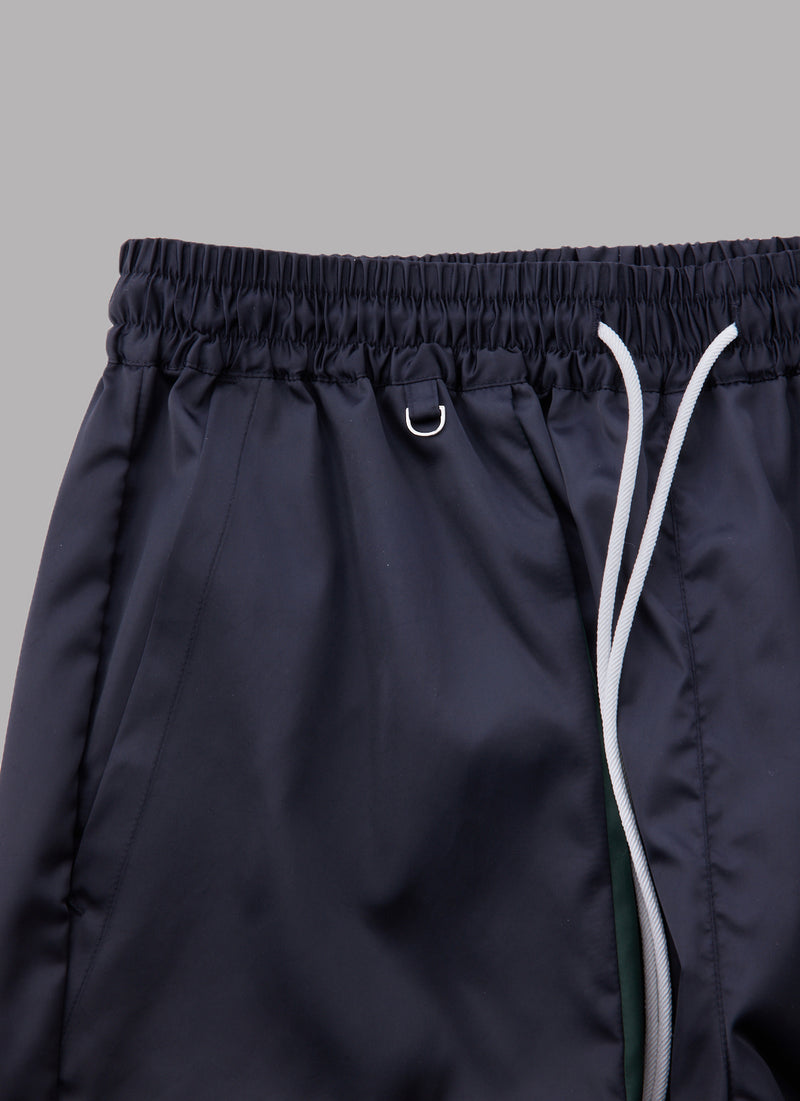 REFINED TRACK SHELL PANTS  - WHITE/NAVY