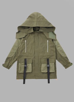 MATERIAL COMBINATION MODS COAT - OLIVE