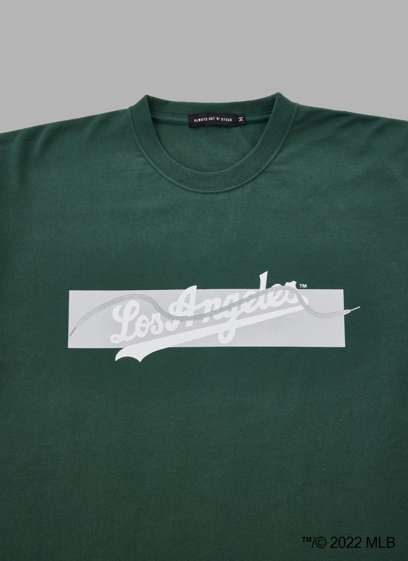 ALWAYS OUT OF STOCK × Los Angeles Dodgers  SHOELACE S/S TEE - GREEN
