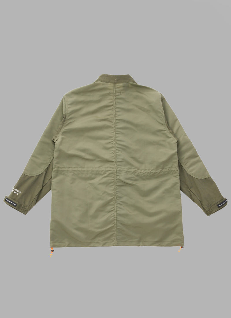 MATERIAL COMBINATION MODS COAT - OLIVE