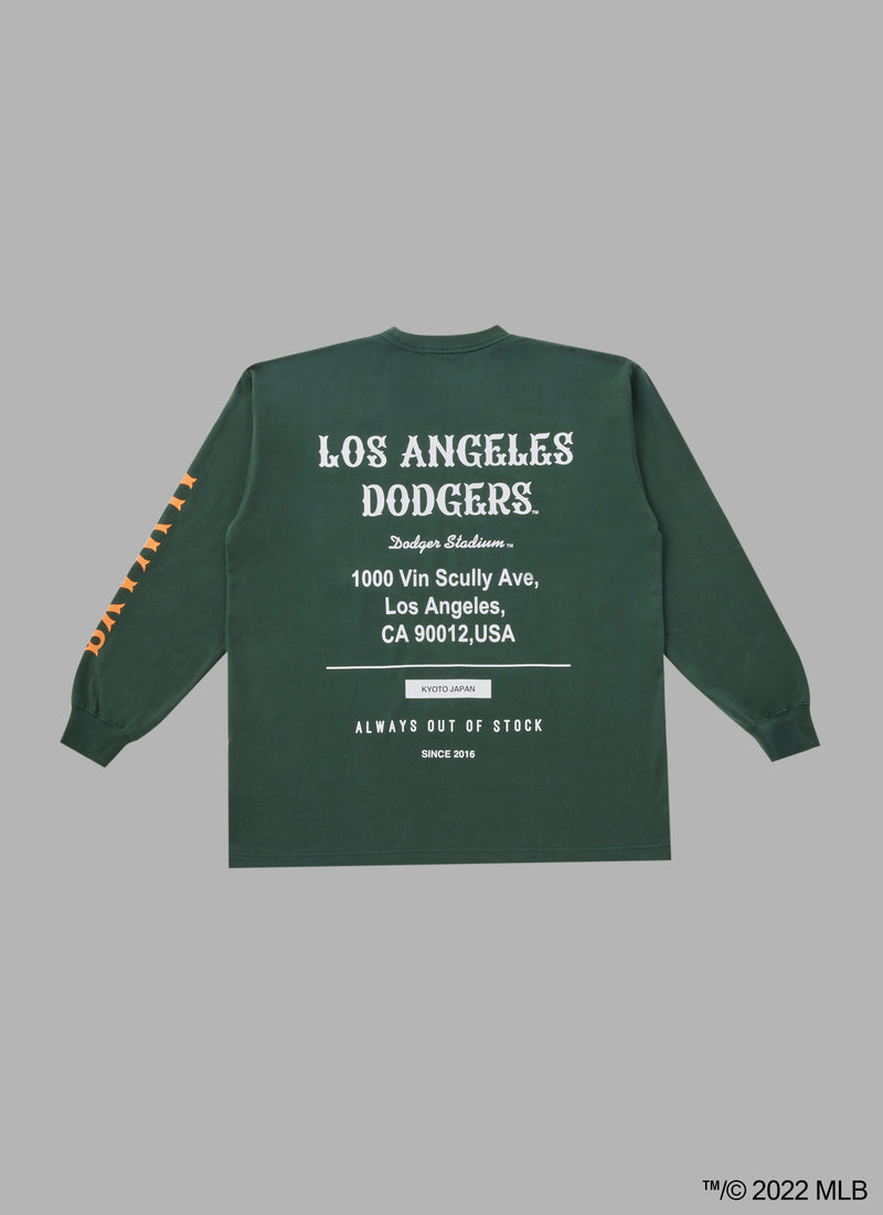 ALWAYS OUT OF STOCK × Los Angeles Dodgers  STADIUM L/S TEE - GREEN