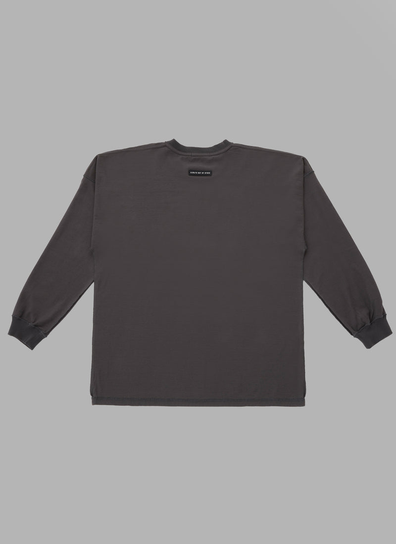 REVERSED DOUBLE ARCH L/S TEE-CHARCOAL